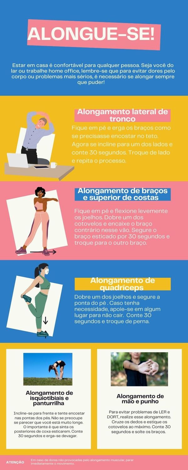 Ergonomia em casa; saiba mais sobre esse assunto que ganhou destaque no home office 6 alongue-se