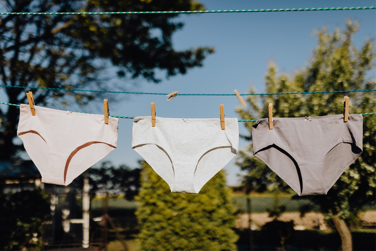 Precisa higienizar roupas íntimas corretamente? Aprenda o passo a passo seguro 1 roupas íntimas no varal