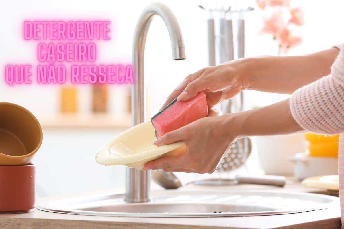 Como fazer um detergente caseiro que não resseca as mãos? Confira a novidade 1 lavar louça com detergente caseiro