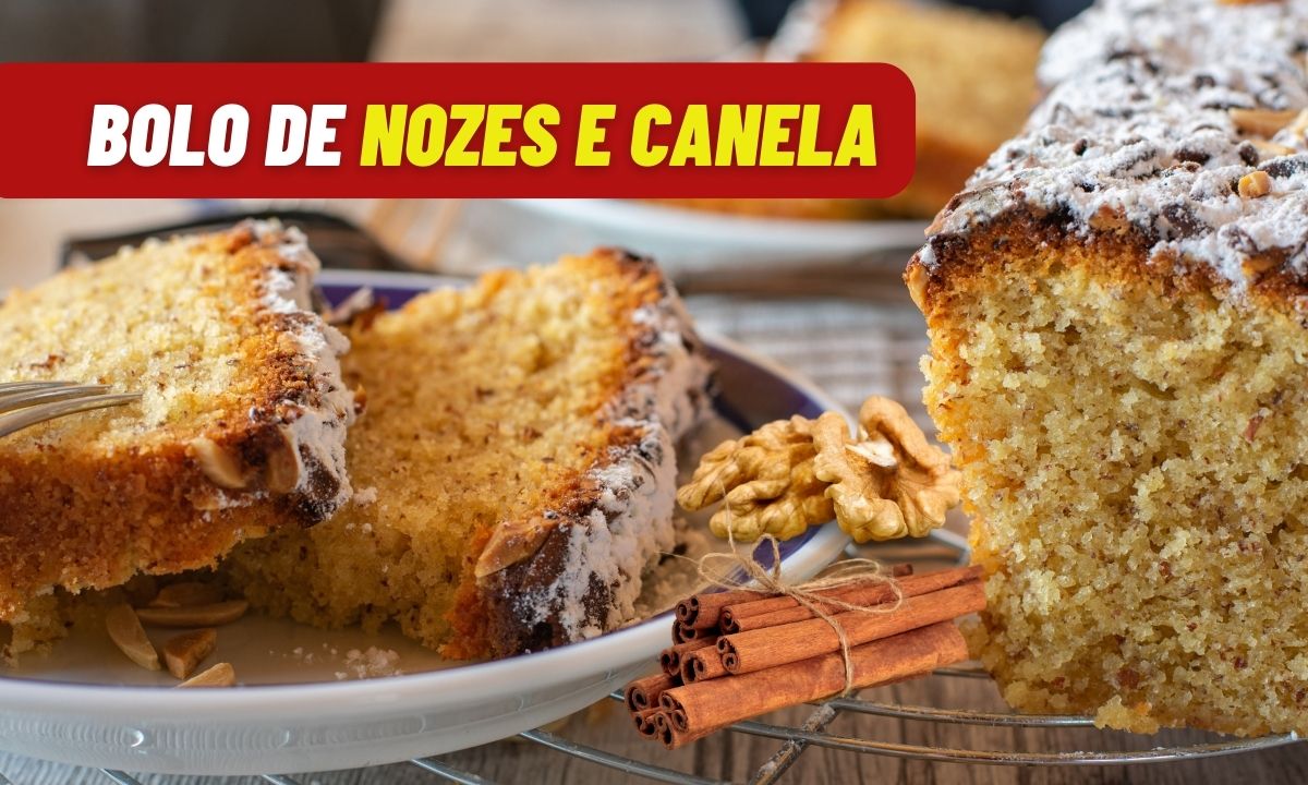 Bolo de Nozes e Canela: combinação perfeita para suas festas de natal 1 Bolo de nozes e canela.