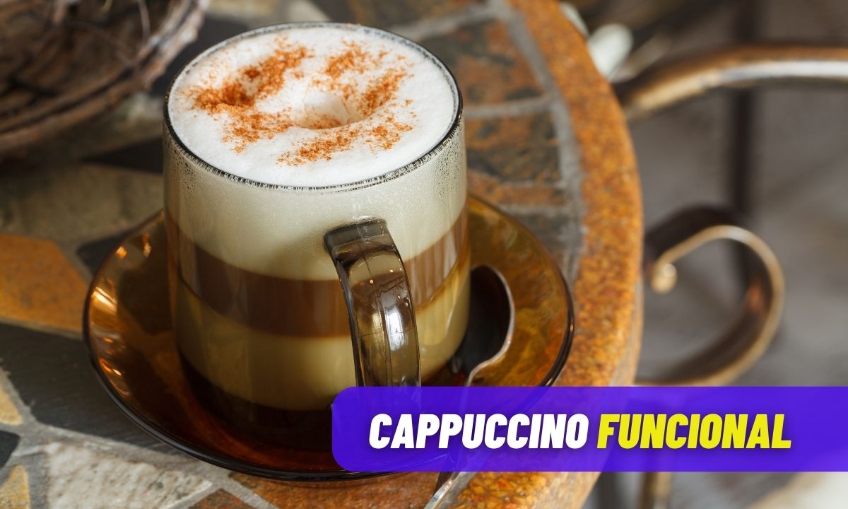 Cappuccino Funcional: opção deliciosa com café e sem açúcar 1 Cappuccino Funcional.