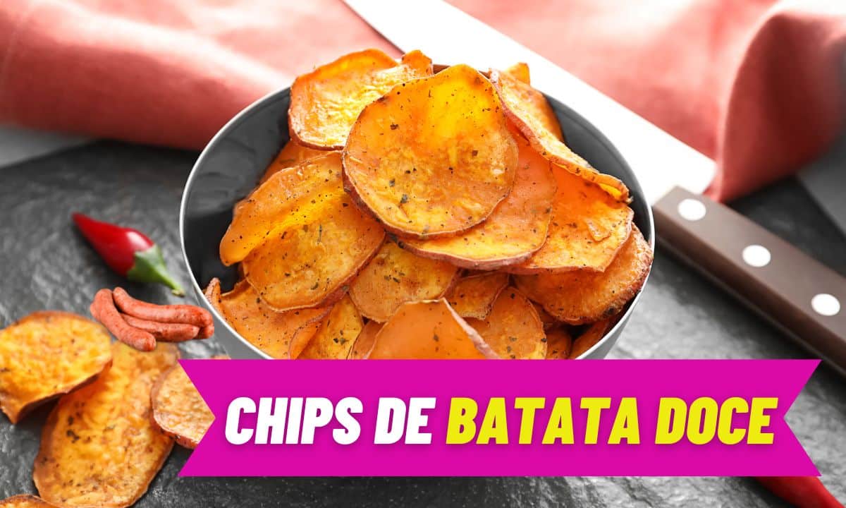 Chips de batata-doce: faça na airfryer ou forno e fica uma delícia! 1 Chips de batata doce.
