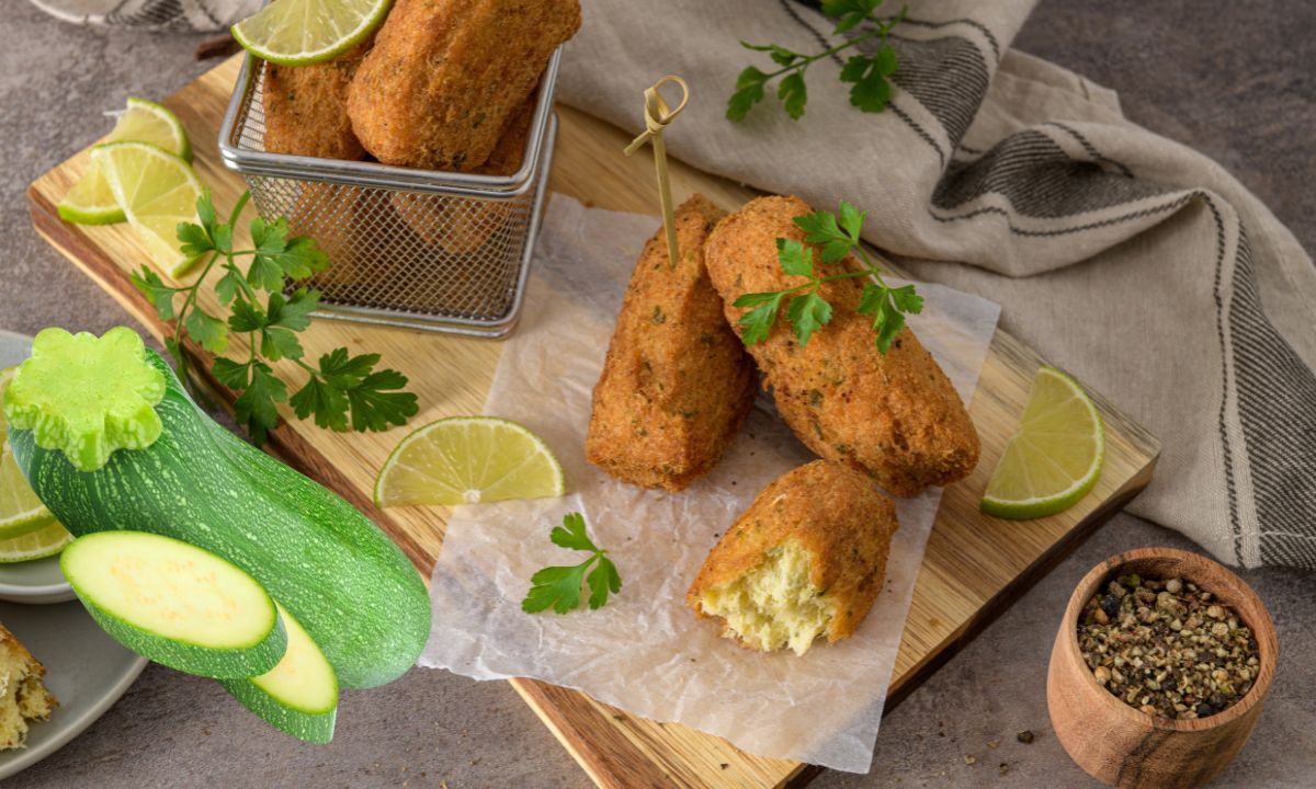 Croquete de abobrinha: receita prática para saborear com a família 1 Croquete de abobrinha.