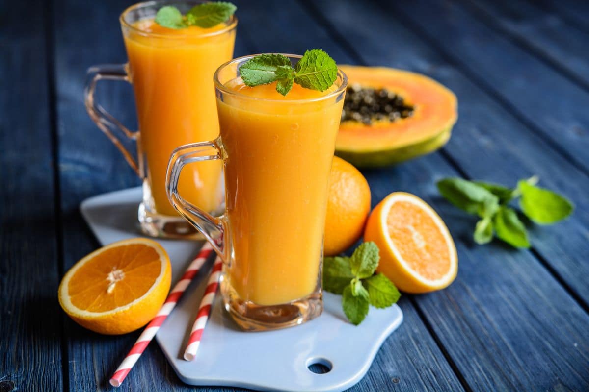 5 vitaminas para substituir a janta sem passar fome 6 Laranja com mamão