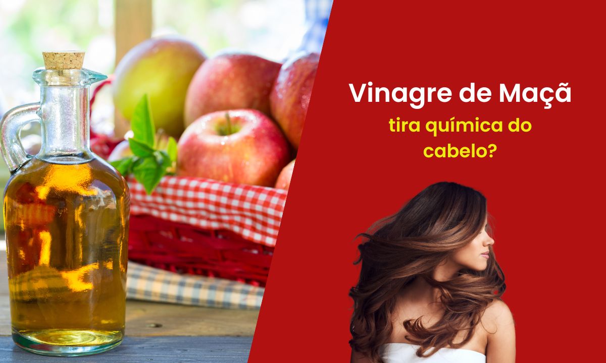 Vinagre de maçã tira a química do cabelo? Saiba como usar corretamente 1 Vinagre de Maçã tira química do cabelo.