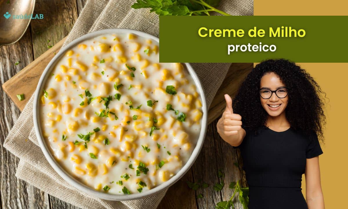 Creme de Milho Proteico: simples e prático para o jantar 1 Creme de milho proteico.