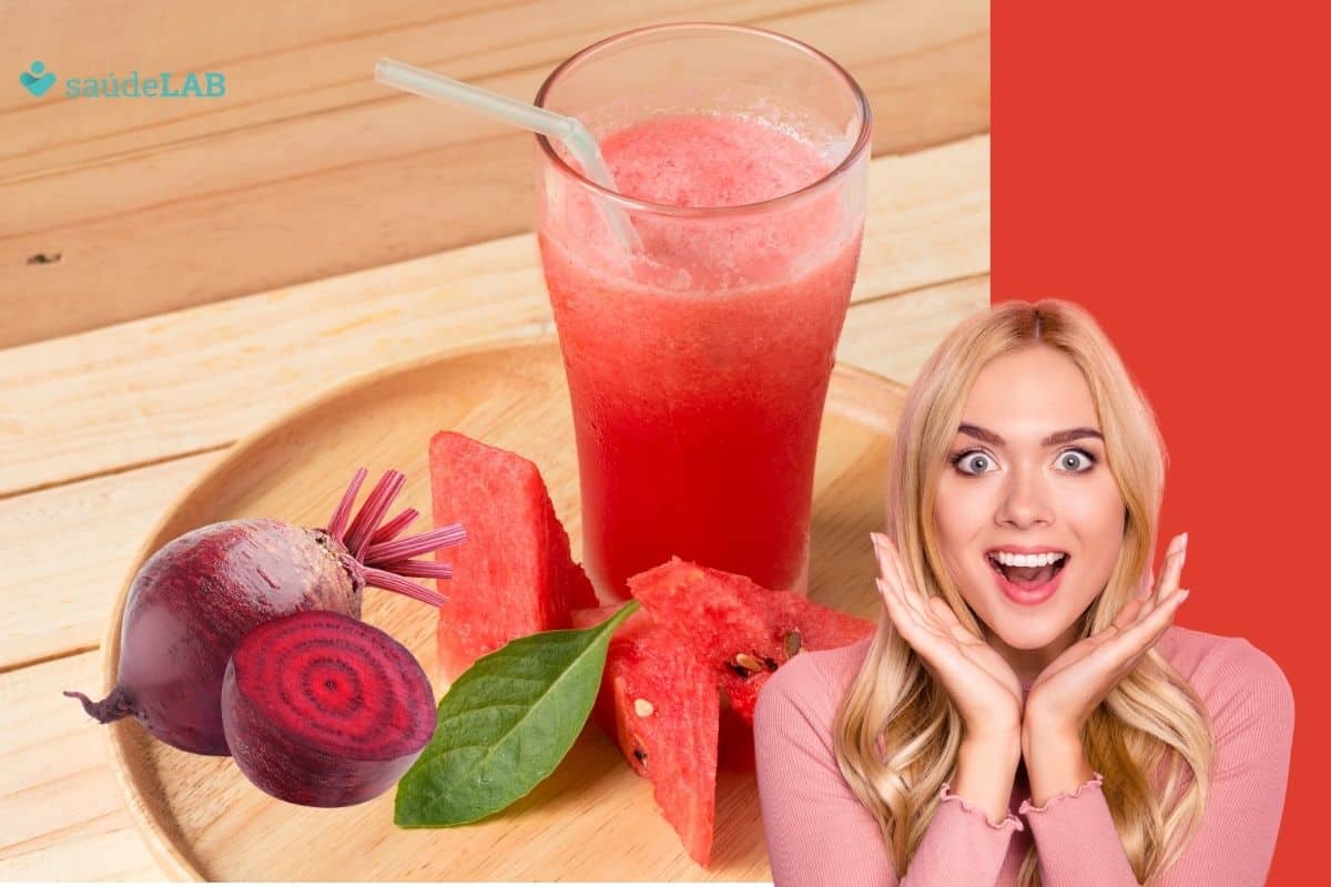Melancia com beterraba: suco saboroso, nutritivo e muito saudável 1 melancia com beterraba.