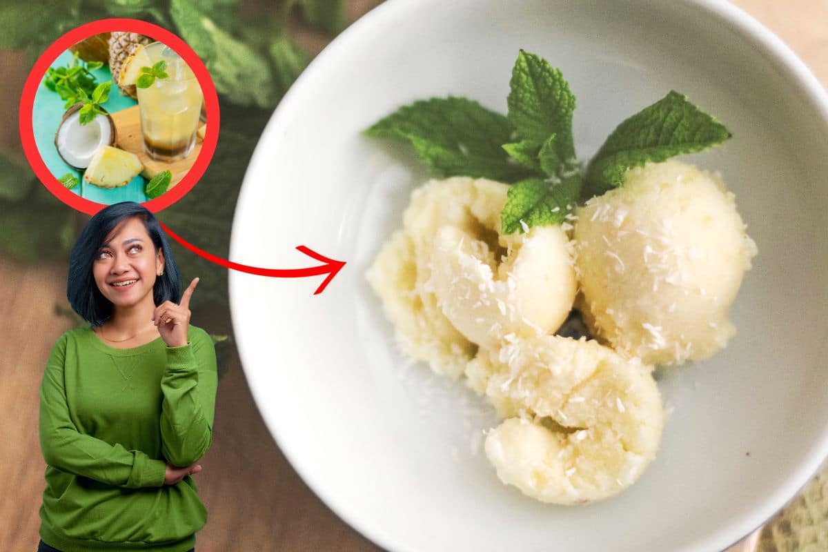 Sorvete de abacaxi com coco na versão saudável e cheia de sabor 1 Sorvete de abacaxi com coco.