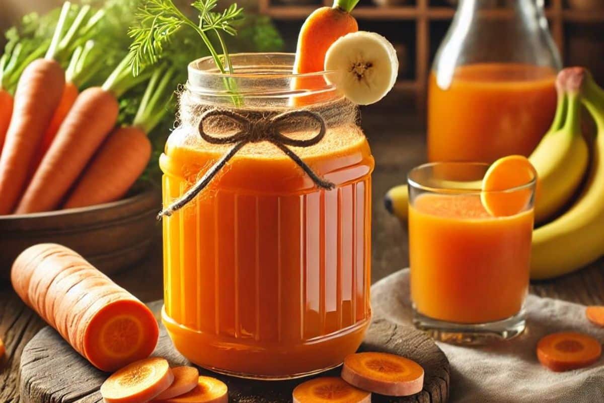 Suco de cenoura com banana: uma combinação perfeita 1 Suco de cenoura com banana.