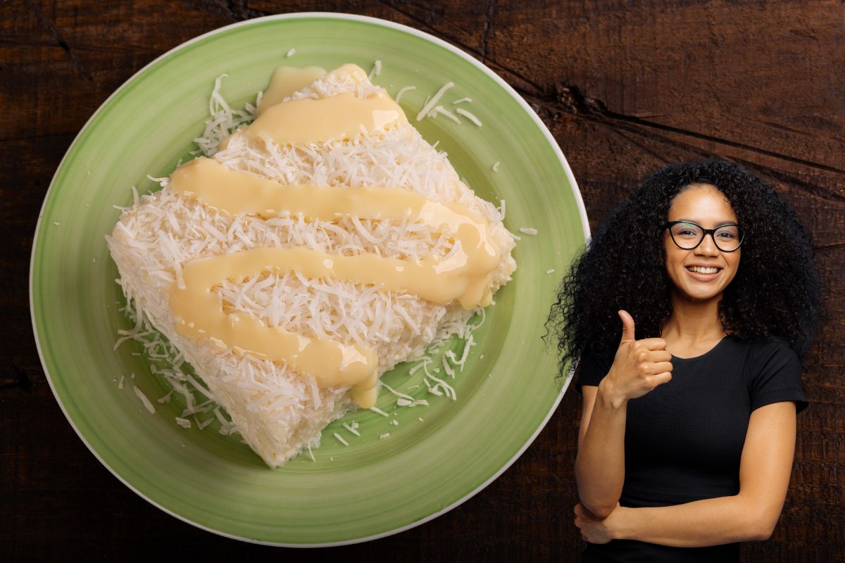 Bolo de tapioca fit: versão com coco pronta em 40 minutos 1 Bolo de tapioca fit.