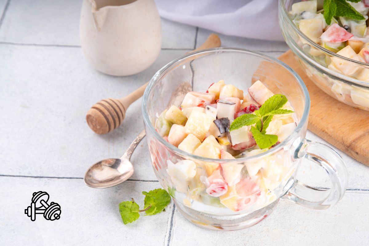 Salada de frutas proteica e termogênica: receita deliciosa pronta em 15 minutos 1 salada de frutas proteica.