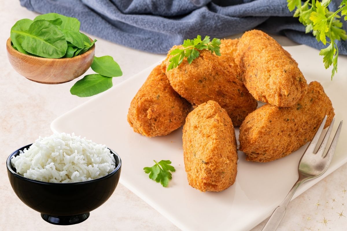 Bolinho de arroz com espinafre: prático, nutritivo e perfeito para seu dia a dia 1 Bolinho de arroz com espinafre.