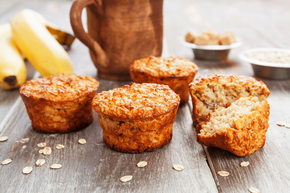 Este muffin de banana com aveia no seu café da manhã vai te emagrecer muito 1 Muffin de banana com aveia.